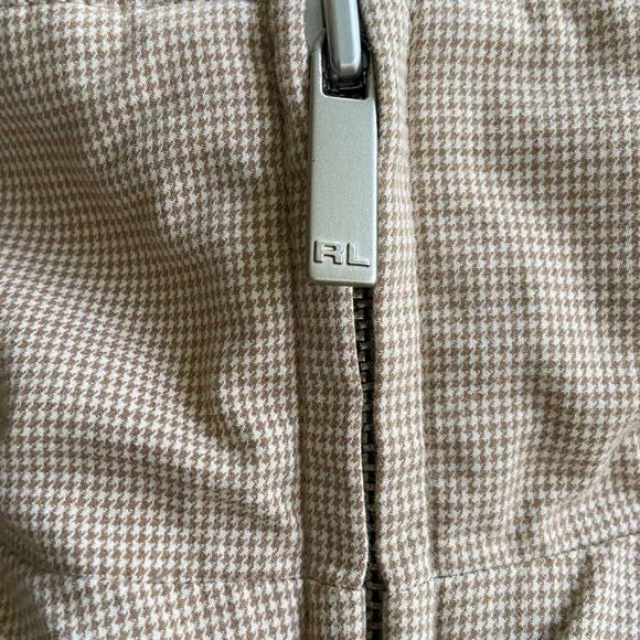 Ralph Lauren POLO Golf Vintage Tan & Cream Houndstooth Cotton Jacket Mens Size L - Picture 6 of 14